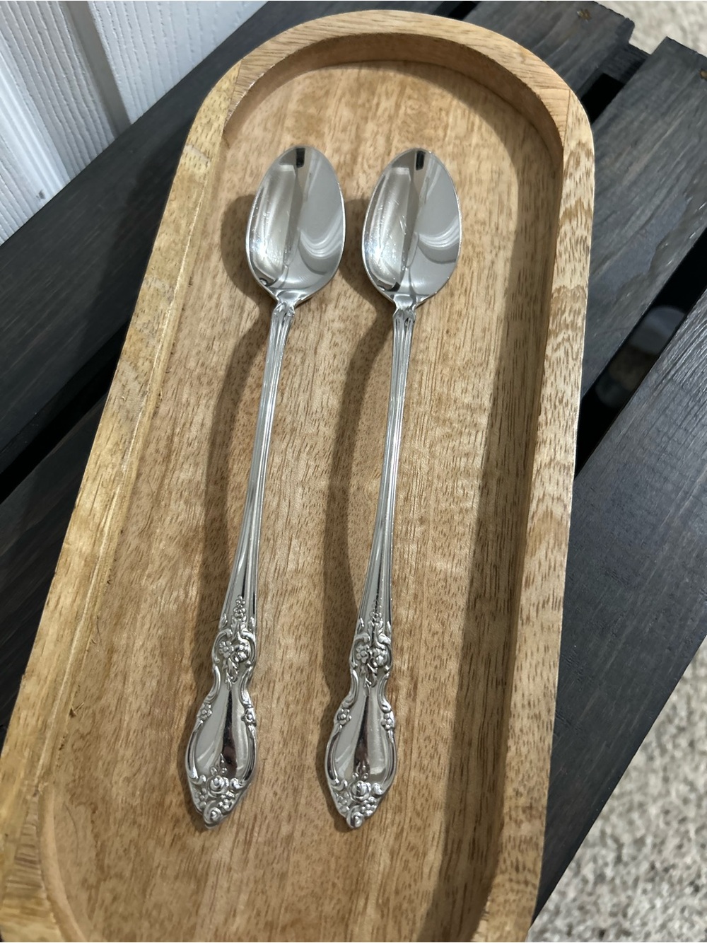 Pair of Community Stainless Oneida Louisiana Iced Tea Spoons